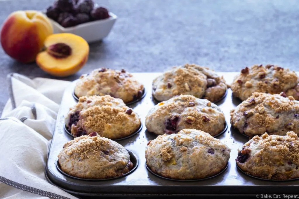 blackberry peach coffeecake muffins