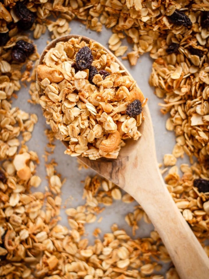 This homemade coconut granola is so fast and easy to make and is easily customizable. Healthy and delicious, it's the perfect breakfast or snack!