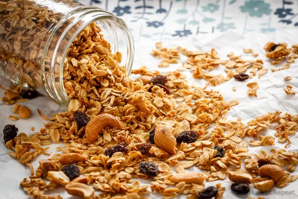 This homemade coconut granola is so fast and easy to make and is easily customizable. Healthy and delicious, it's the perfect breakfast or snack!