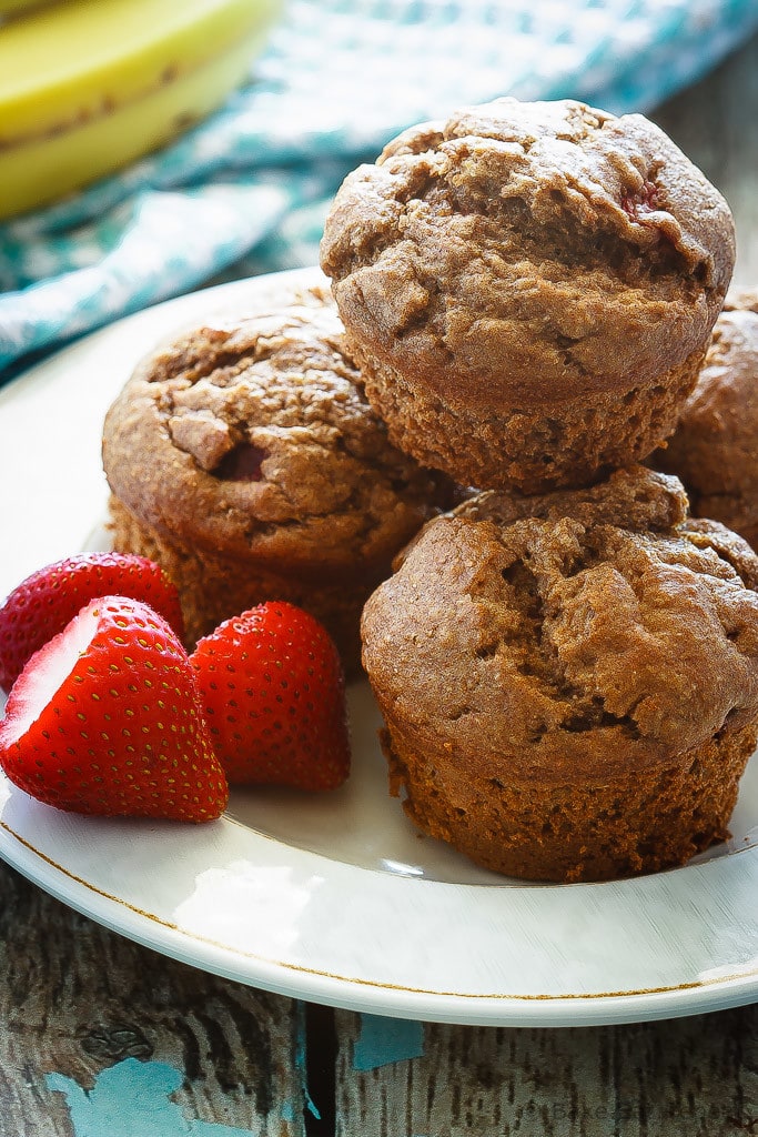 Whole Wheat Strawberry Banana Muffins Recipe