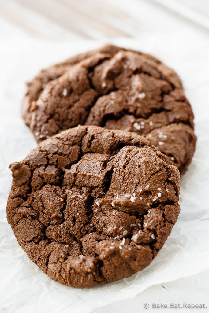 Salted Double Chocolate Cookies - Bake.Eat.Repeat.