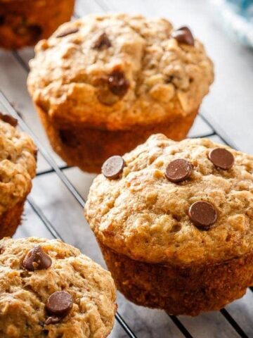 Chocolate Chip Banana Oatmeal Muffins