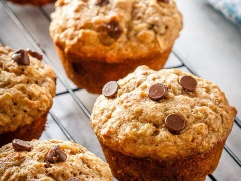 Chocolate Chip Banana Oatmeal Muffins Recipe