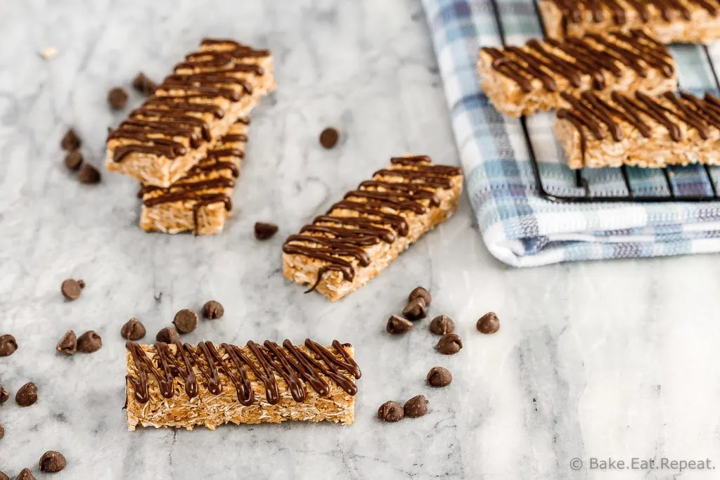 These homemade chewy coconut granola bars are quick and easy to make and are perfect to have on hand for tucking into the kids lunch boxes!