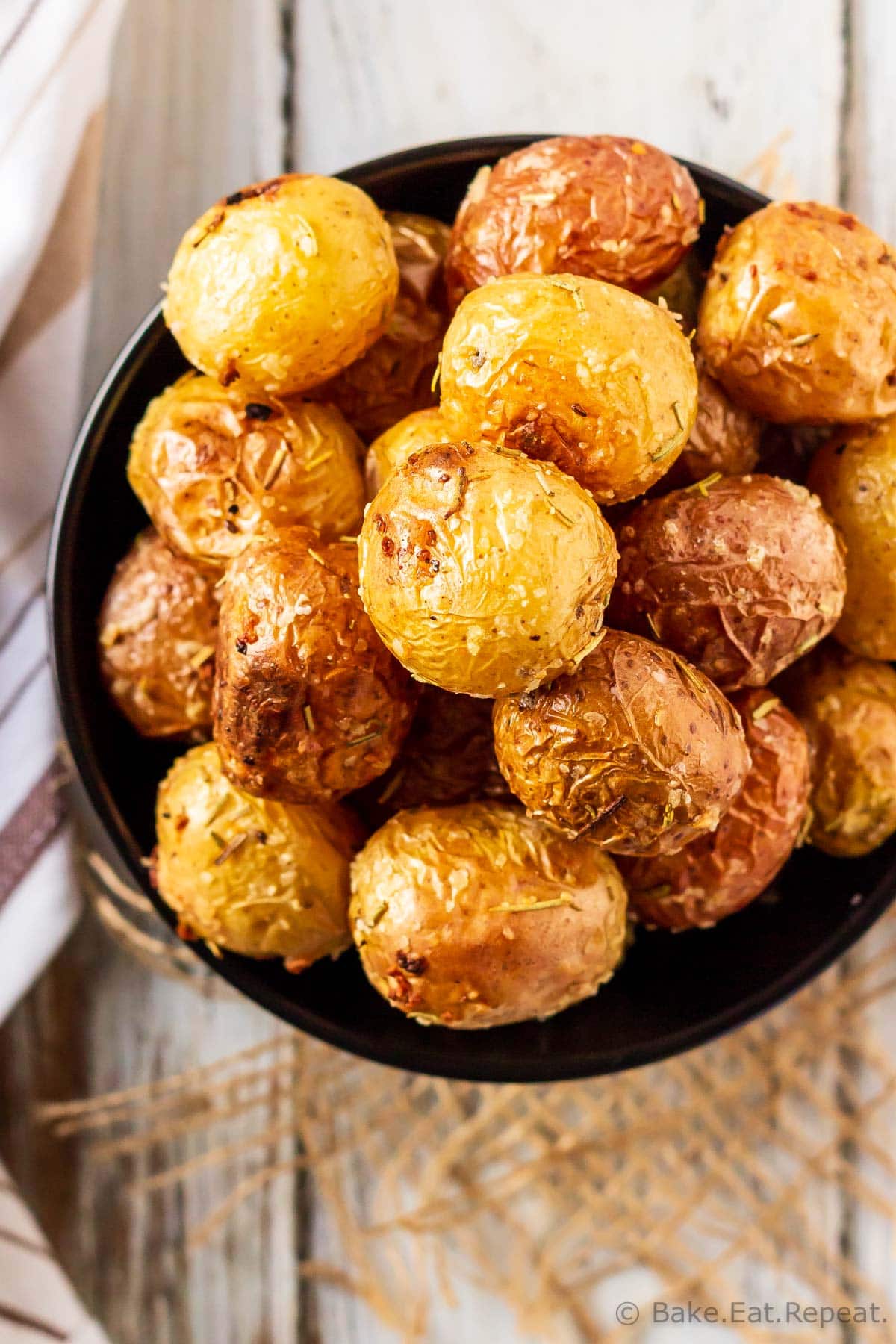 Roasted Baby Potatoes with Rosemary and Garlic - Bake. Eat. Repeat.