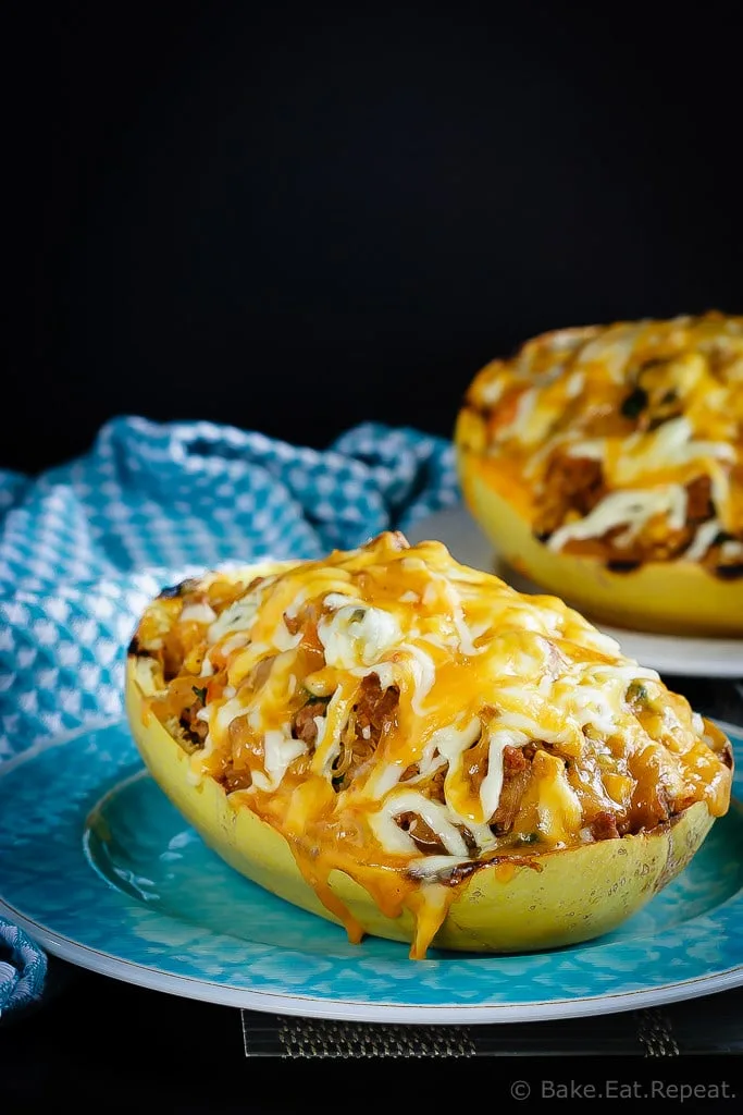 Southwest Stuffed Spaghetti Squash - This southwest stuffed spaghetti squash is absolutely fantastic. Filled with southwest flavours and so quick and easy to make!