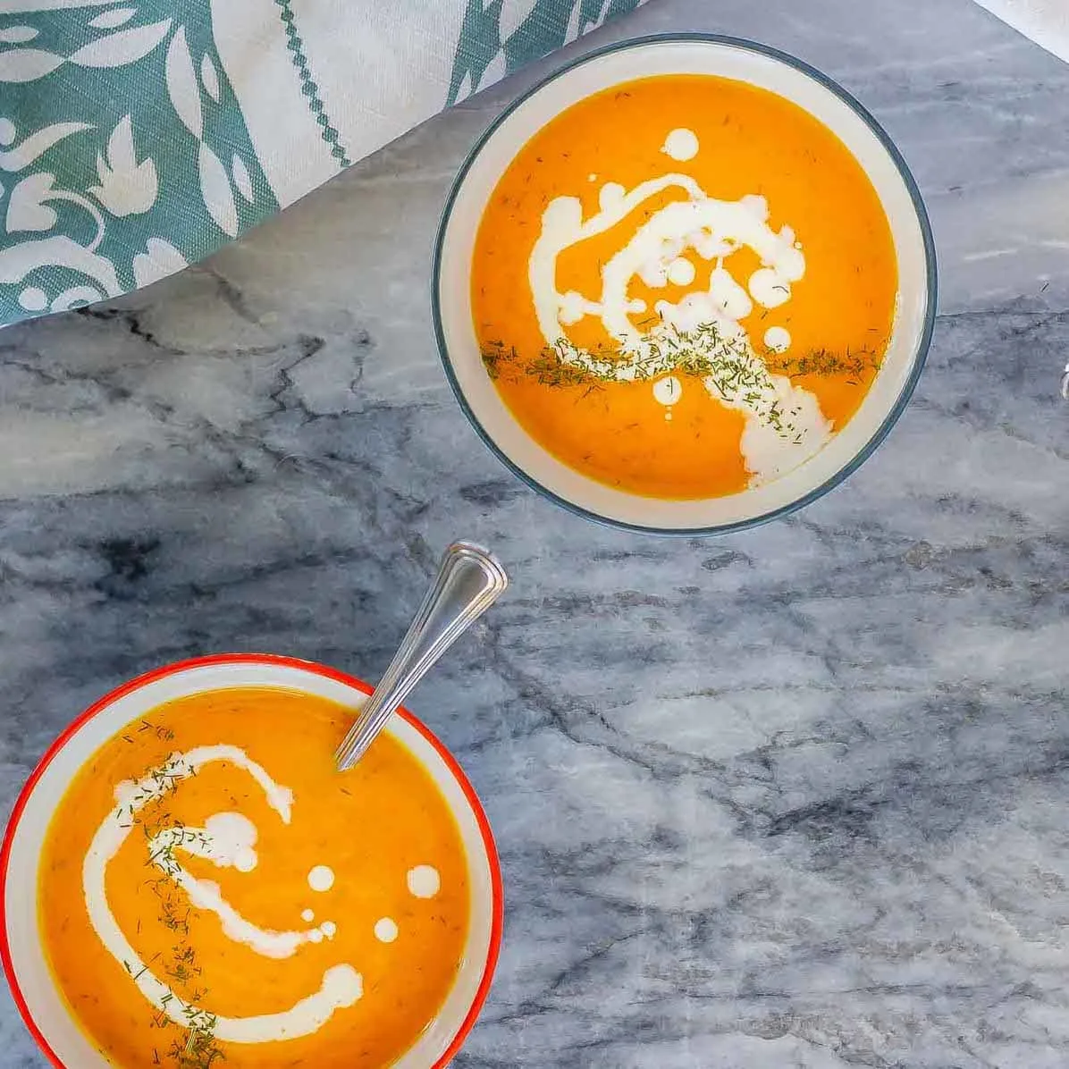 This carrot soup with dill is quick and easy to make, can be served hot or cold, and can be made in the slow cooker, Instant Pot, or on the stove!