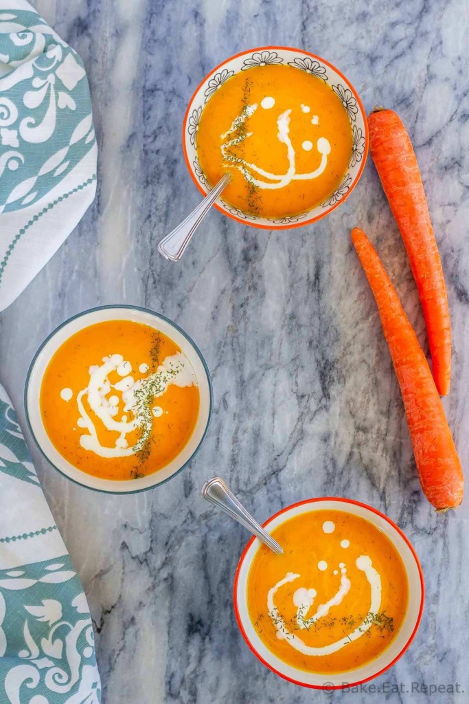 This carrot soup with dill is quick and easy to make, can be served hot or cold, and can be made in the slow cooker, Instant Pot, or on the stove!