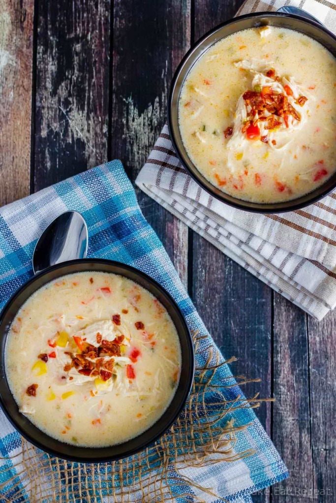 Healthier chicken corn chowder