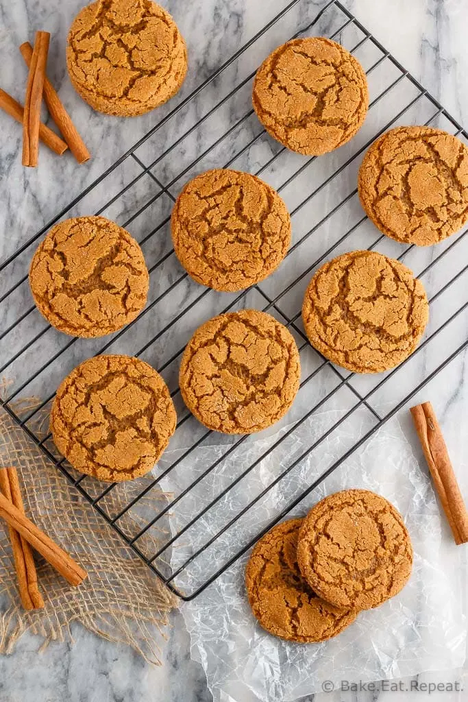 These soft and chewy ginger cookies are one of our favourite Christmas cookies. So fast and easy to make and everyone loves them!