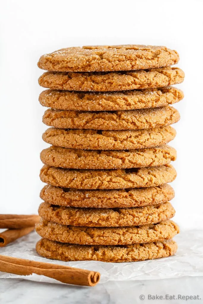 These soft and chewy ginger cookies are one of our favourite Christmas cookies. So fast and easy to make and everyone loves them!