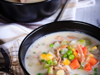 This creamy ham and corn chowder is quick and easy to make, and is a great way to use up leftover ham. Make it either in the slow cooker or on the stove!