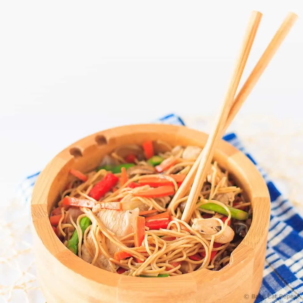 Chicken Chow Mein - Quick and easy chicken chow mein that is better than takeout!