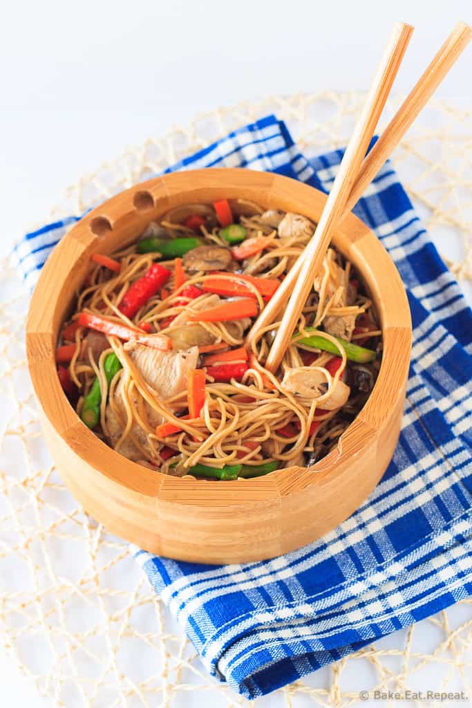 Chicken Chow Mein - Quick and easy chicken chow mein that is better than takeout!