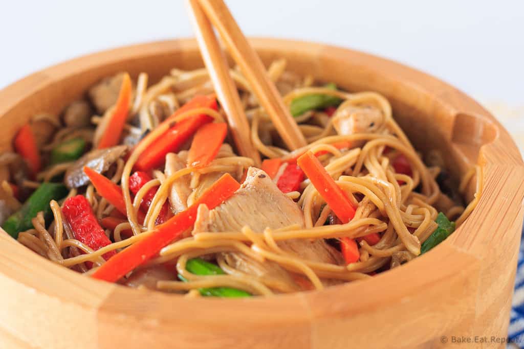 Chicken Chow Mein - Quick and easy chicken chow mein that is better than takeout!