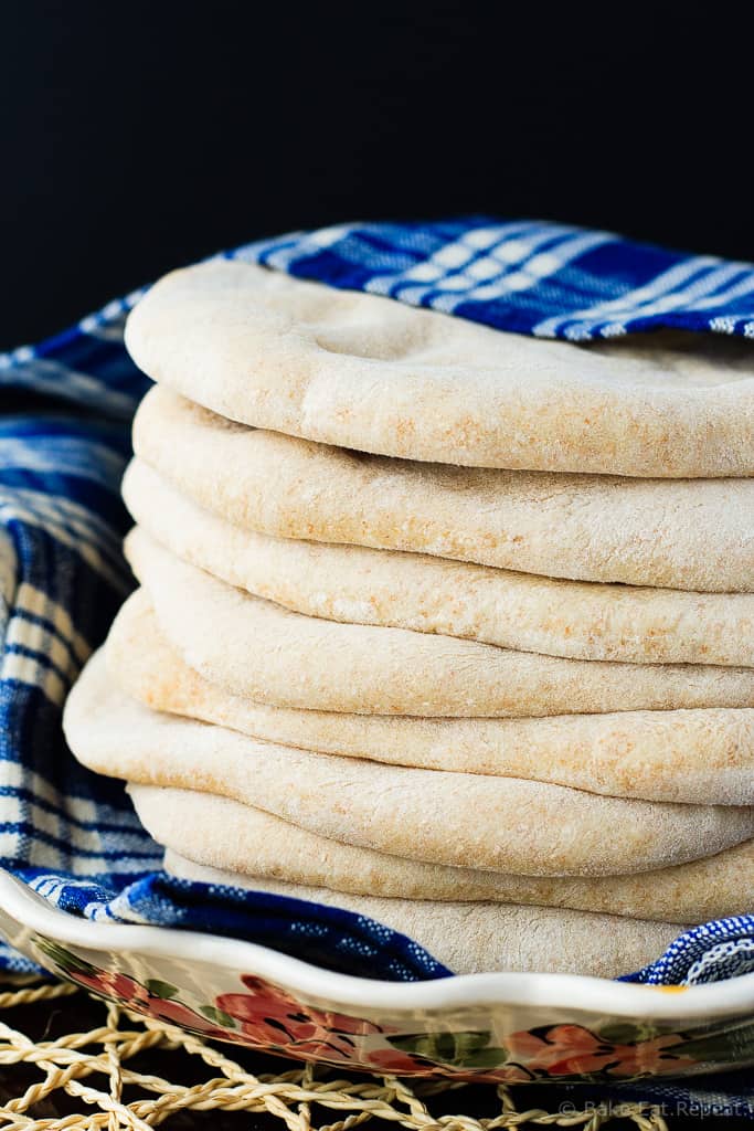 Whole Wheat Pita Bread - Homemade pita bread that is quick and easy and absolutely delicious! You'll never want to buy pita bread at the store again!