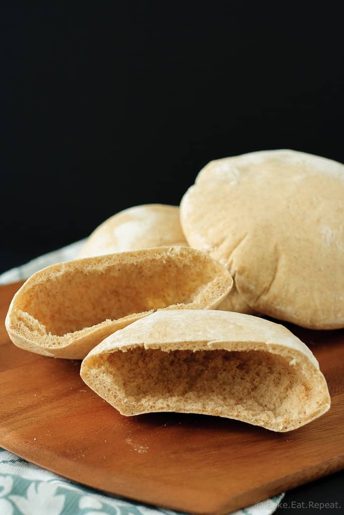 Whole Wheat Pita Bread - Homemade pita bread that is quick and easy and absolutely delicious! You'll never want to buy pita bread at the store again!