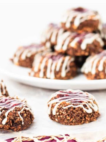 Healthy Chocolate Cherry Thumbprint Cookies