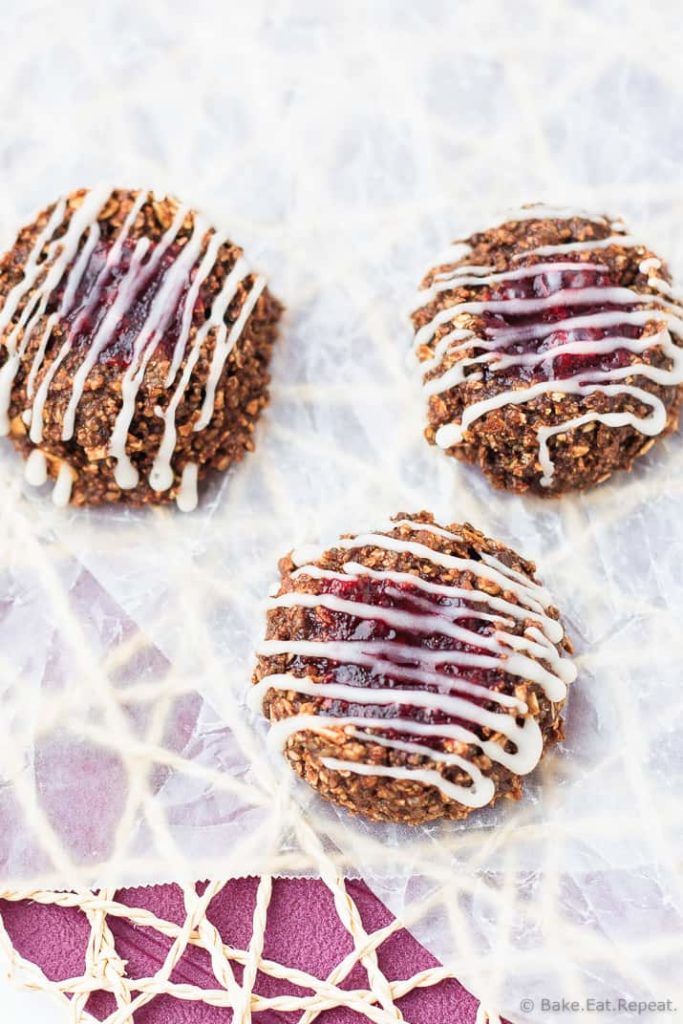 Healthy Chocolate Cherry Thumbprint Cookies - Quick and easy chocolate cherry thumbprint cookies that are as healthy as they are tasty! A chocolate fix that’s good for you!