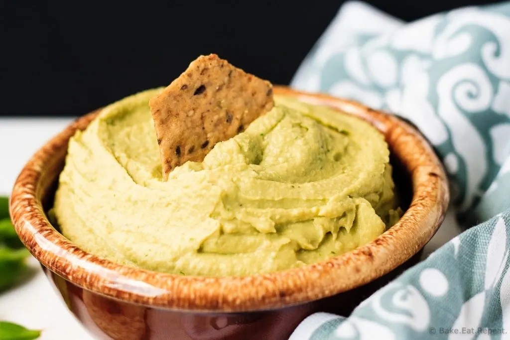 Avocado Hummus - Smooth and creamy avocado hummus - a quick and easy dip that is full of flavour and a healthy snack.