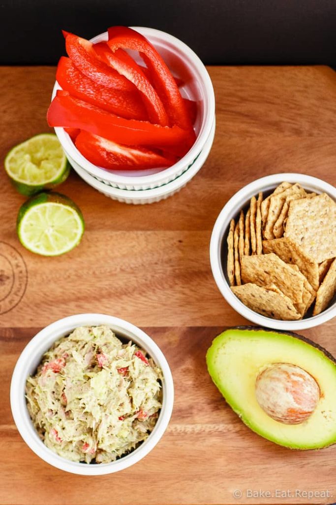 Avocado Tuna Salad - A quick and easy lunch or snack, this avocado tuna salad is healthy, easy, and absolutely amazing!