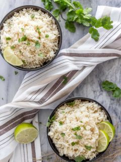 Bowls of coconut lime rice