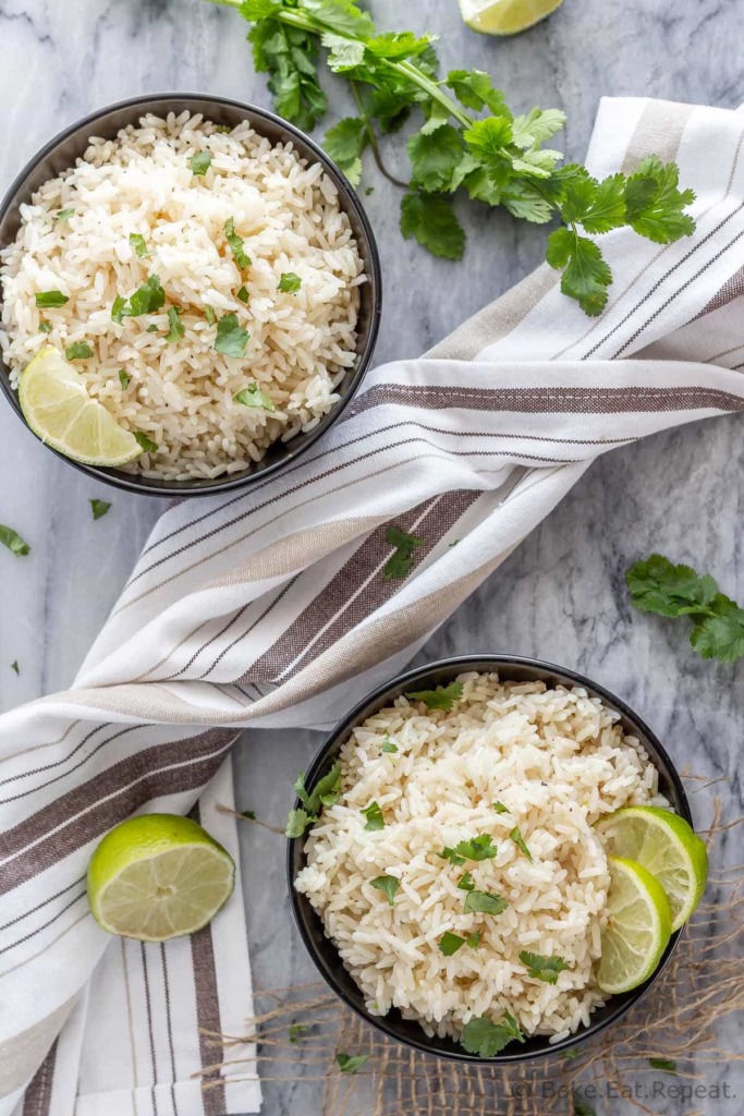 Bowls of coconut lime rice