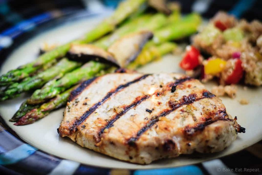 Honey Lime Grilled Pork Chops - Tender and juicy honey lime marinated pork chops that are quick and easy to grill up for the perfect summer meal!