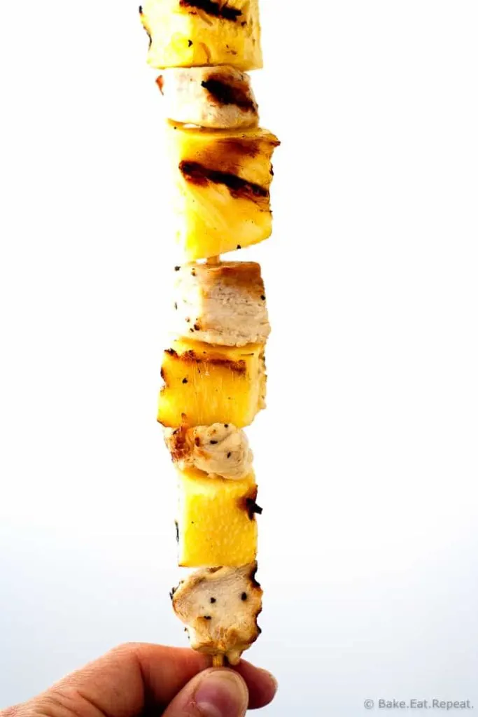Lime Coconut Chicken Kabobs - Tasty lime coconut chicken kabobs with juicy pineapple that are quick to grill and easy to make! The perfect summertime dinner!