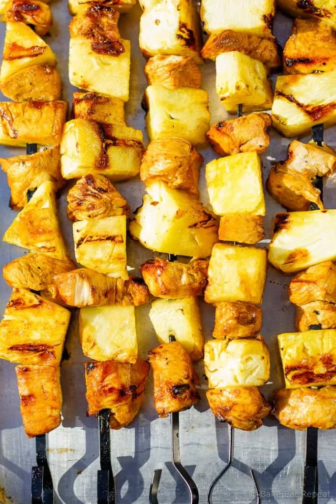 Lime Coconut Chicken Kabobs - Tasty lime coconut chicken kabobs with juicy pineapple that are quick to grill and easy to make!  The perfect summertime dinner!