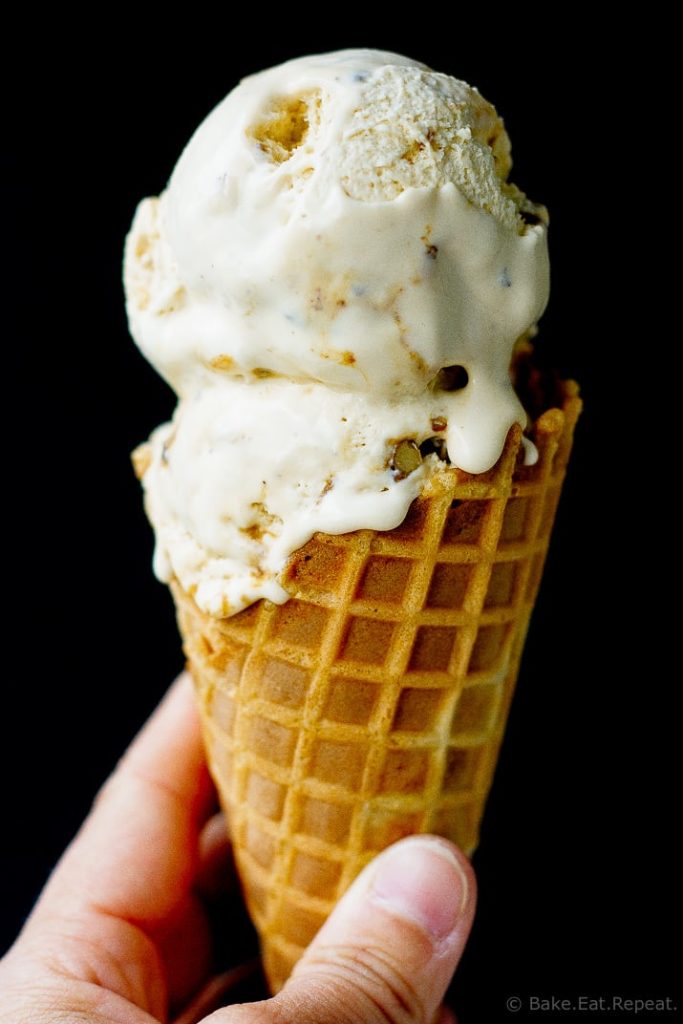 Molasses Pecan Praline Ice Cream - No churn molasses pecan praline ice cream that is super easy to make, and such a rich and creamy treat for a hot summer day!