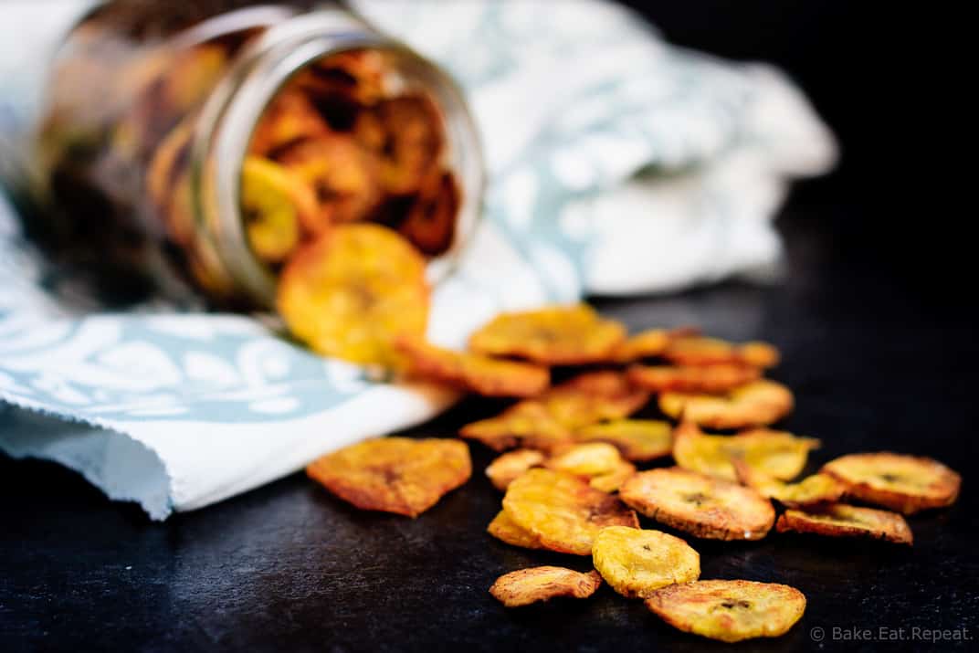 Plantain Chips - Quick and easy plantain chips - crunchy and crispy and perfect to snack on!