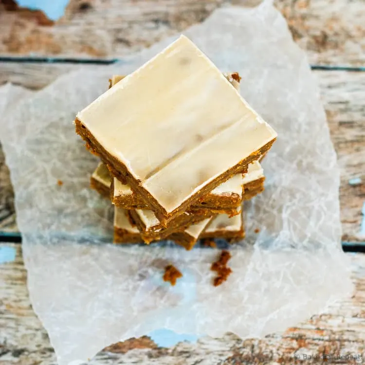 Molasses Apple Bars with a Brown Butter Glaze - Chewy molasses apple bars filled with warm spices and topped with a divine brown butter glaze. These bars are the perfect fall treat!