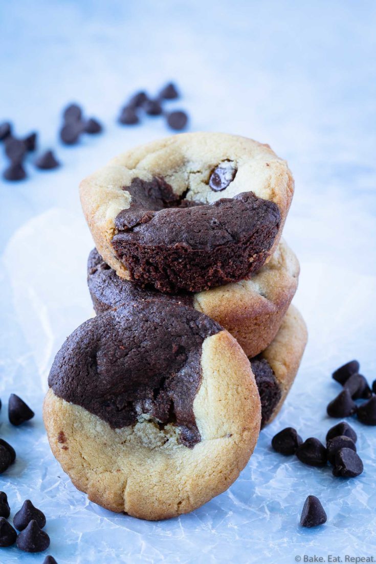 brookies - half peanut butter cookies, half brownie