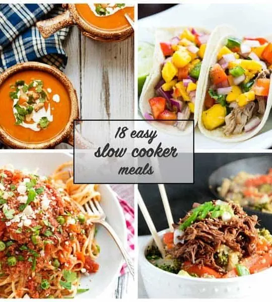 18 Easy Slow Cooker Recipes - A great list of easy slow cooker recipes to make meal time a little easier!