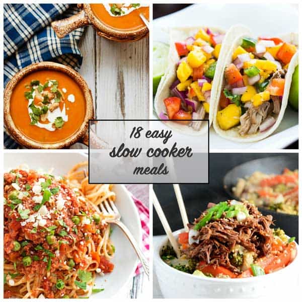 18 Easy Slow Cooker Recipes - A great list of easy slow cooker recipes to make meal time a little easier!