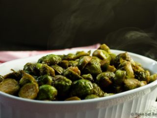 Maple Balsamic Roasted Brussels Sprouts - An easy side dish that is perfect for your Thanksgiving meal!