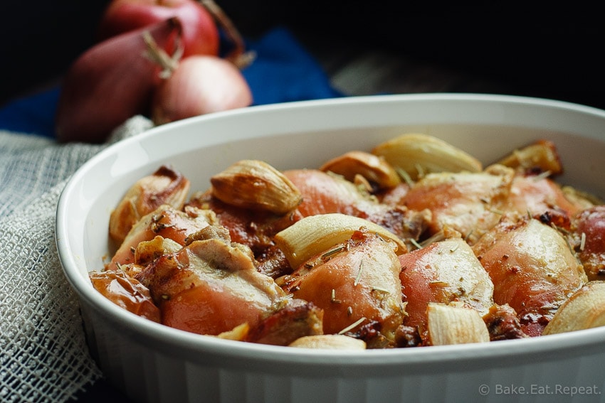 Baked Rosemary Chicken with Apples - Baked rosemary chicken with apples is fast and easy to prepare and the whole family will love it!