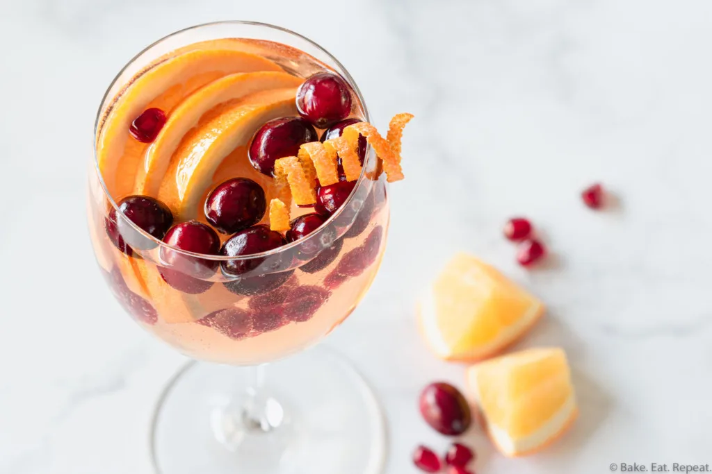 orange cranberry and pomegranate sangria