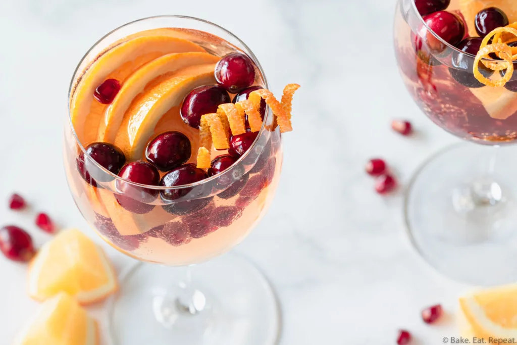 orange pomegranate and cranberry sangria