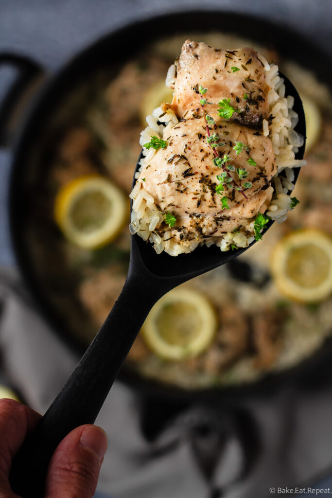 one pan lemon thyme chicken and rice