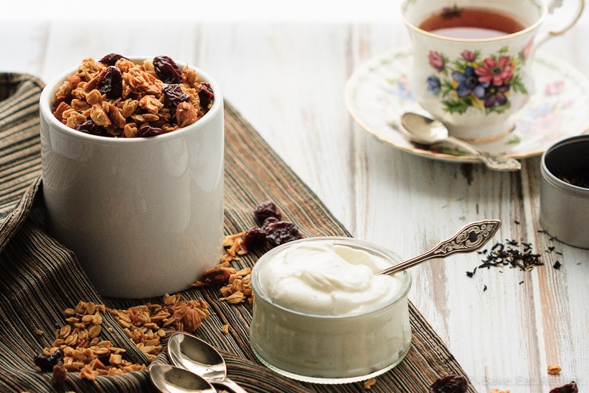 Cherry Almond Granola - Homemade cherry almond granola - healthier and tastier then the store-bought kind - and so easy to make!