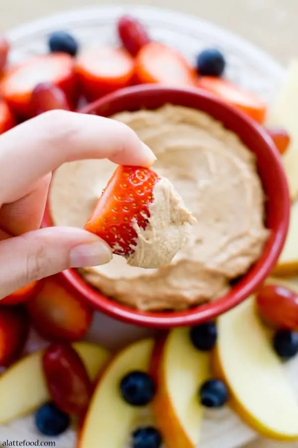 Chocolate peanut butter fruit dip - A latte food