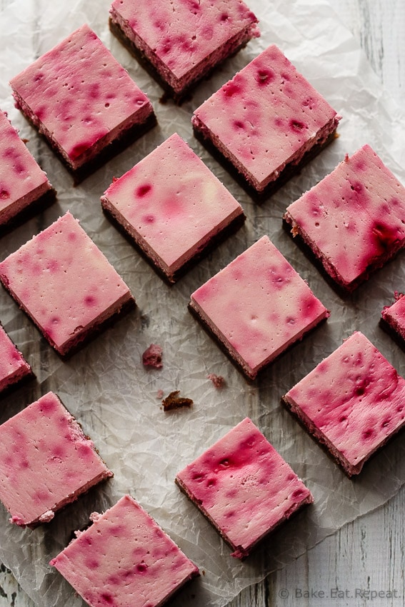 Raspberry Cheesecake Brownies - Easy to make raspberry cheesecake brownies that are perfect for Valentine’s Day! Or for a special dessert. Or just because. These are amazing!