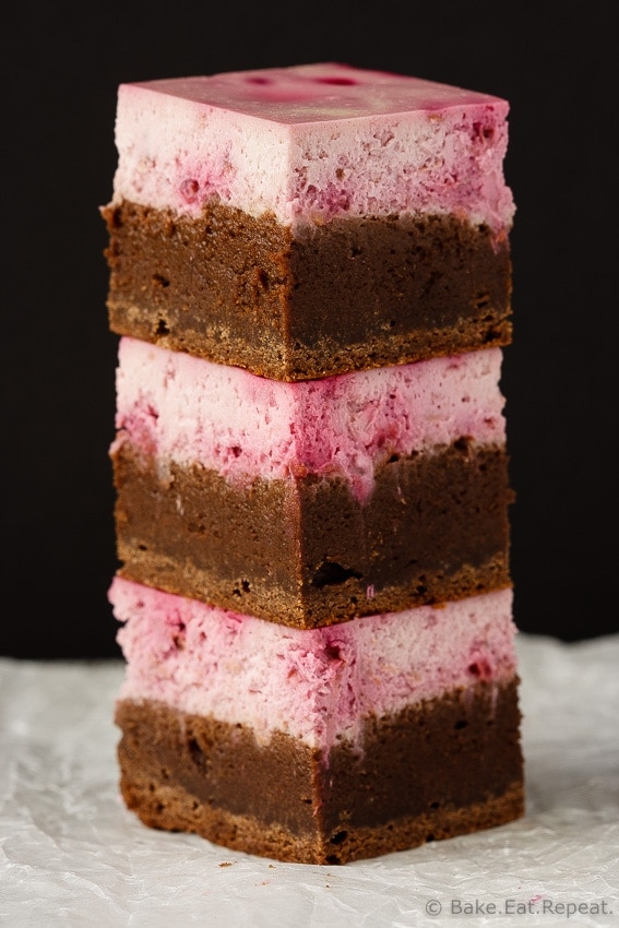 Raspberry Cheesecake Brownies - Easy to make raspberry cheesecake brownies that are perfect for Valentine’s Day! Or for a special dessert. Or just because. These are amazing!