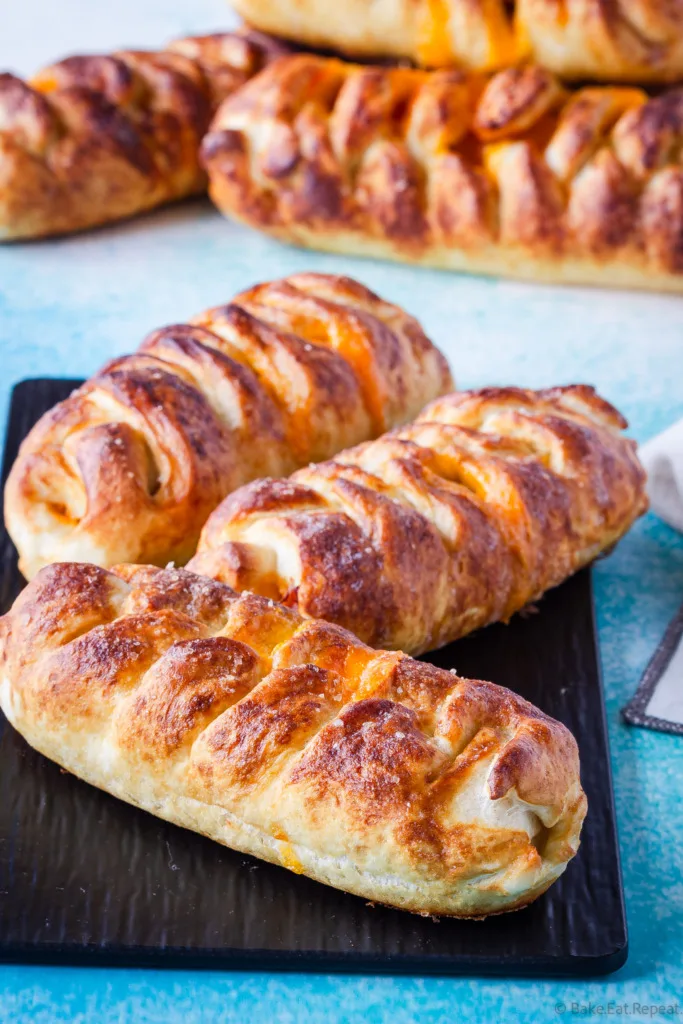 ham cheddar pretzel rolls