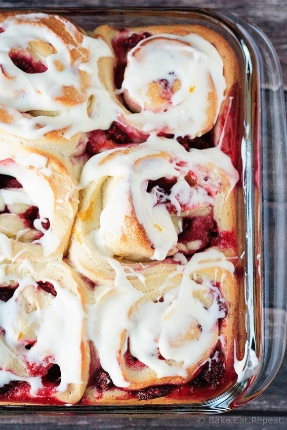 Lemon Raspberry Sweet Rolls - Tender sweet roll dough filled with a lemon raspberry filling and topped with a sweet lemon glaze, these lemon raspberry sweet rolls make a fantastic special breakfast!