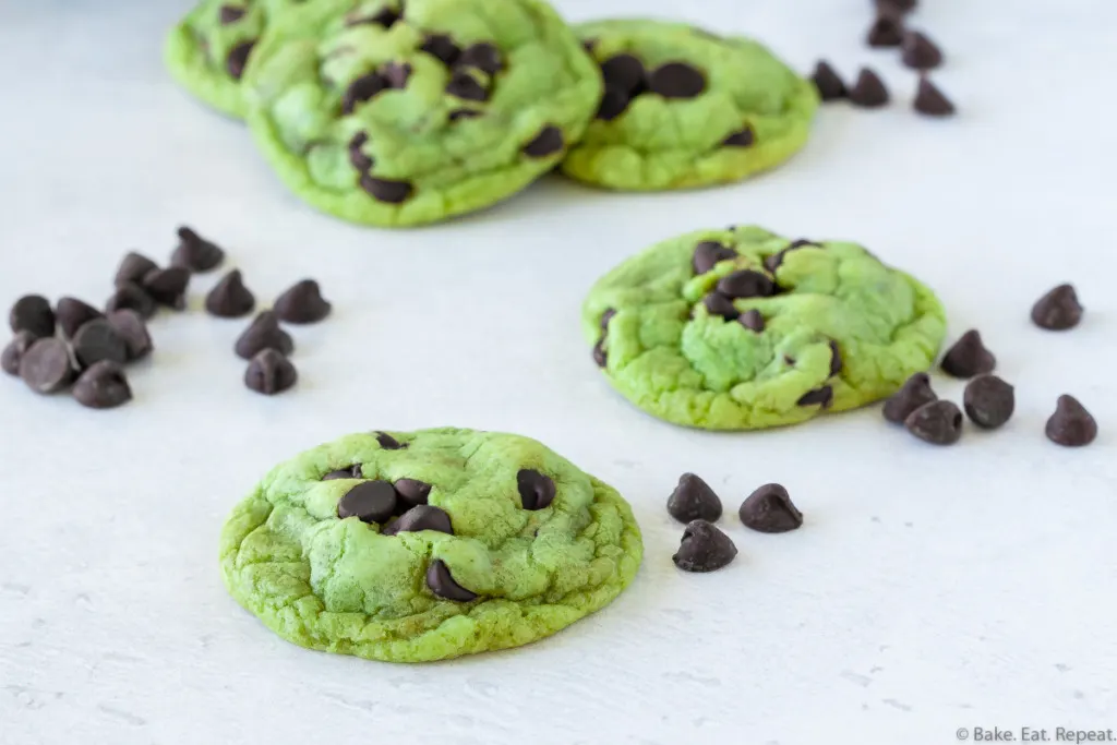 mint chocolate chip cookies