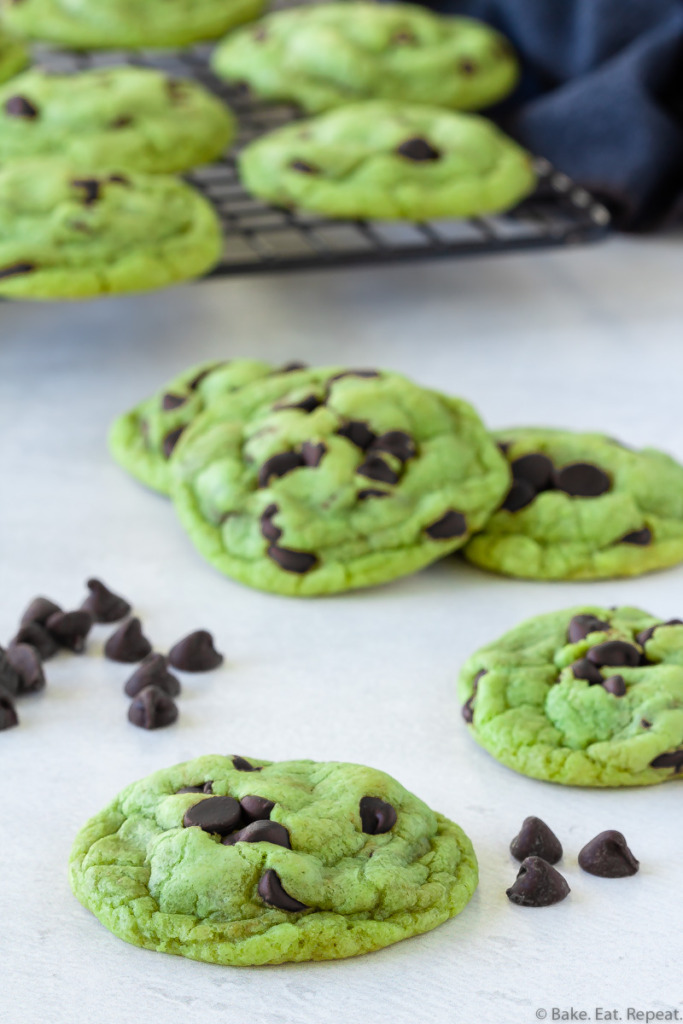 mint chocolate chip cookies