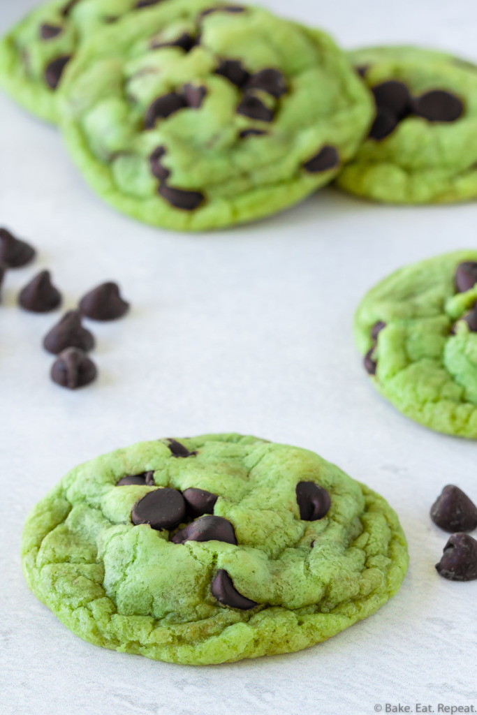 chocolate mint chip cookies